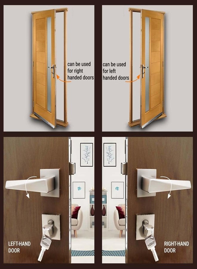 VOLO Silver Satin Heavy Duty Main Door Mortise Lock Set with Brass Cylinder with 3 Brass Key for Home/Hotel. (Model No. : 2248 HOR) - Image 4